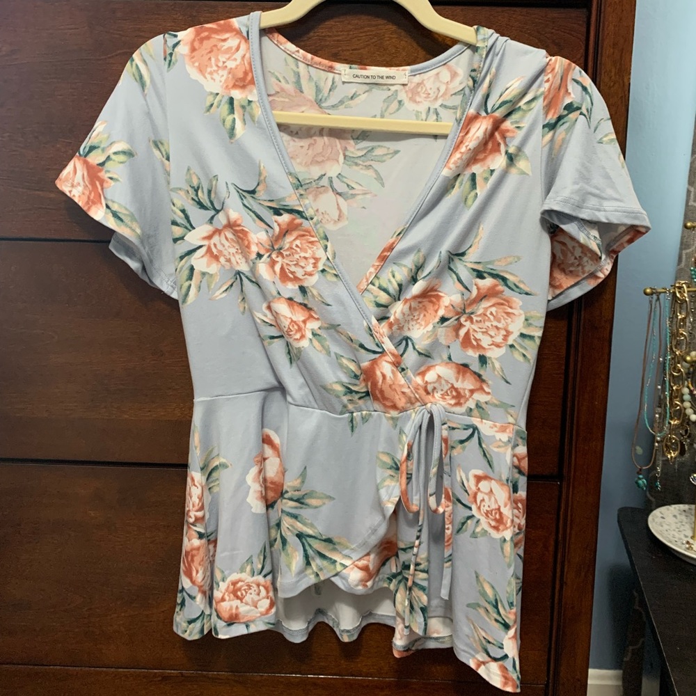 Caution To The Wind Floral Top